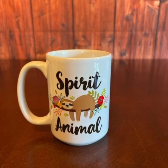Sloth Spirit Animal Coffee Mug Cute & Funny Ceramic Cup novelty mug coffee lover - Picture 1 of 3